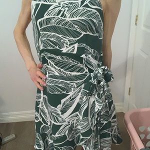 Palm tie wrap dress